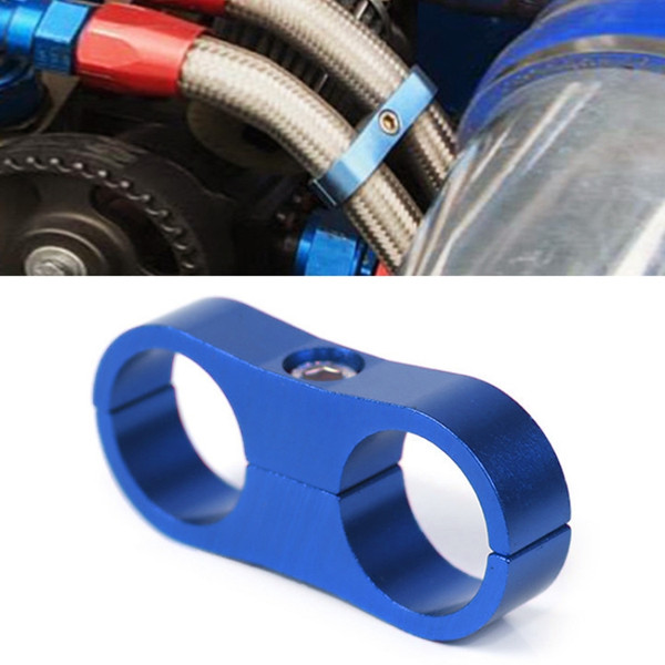 AN4 Automotive 2-hole High Pressure Tubing Fixing Clip Car Tubing Clamp Aluminum Alloy Clip Tubing Separator, Random Color Delivery 