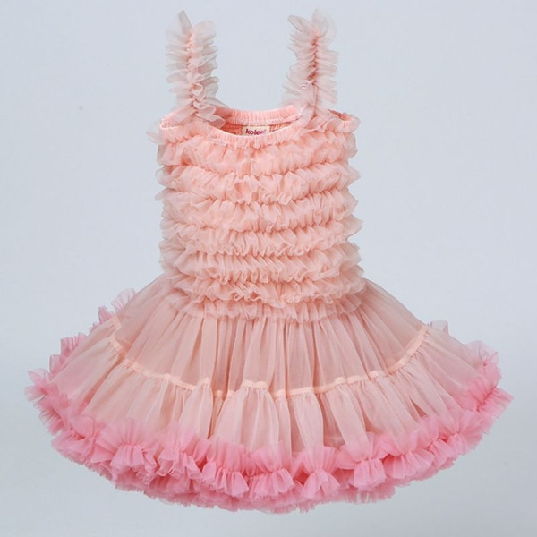 Girls Sling Puffy Solid Color Dress