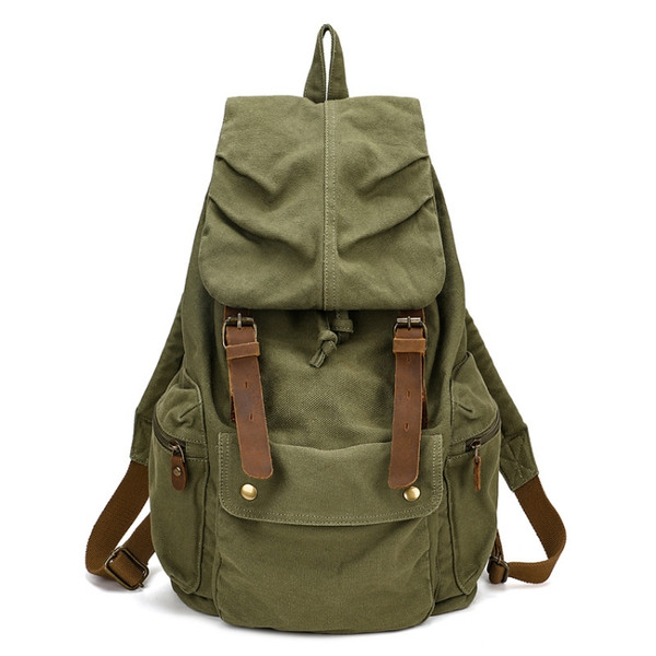 Retro Casual Canvas Travel Backpack 17 Inch Laptop Daypacks