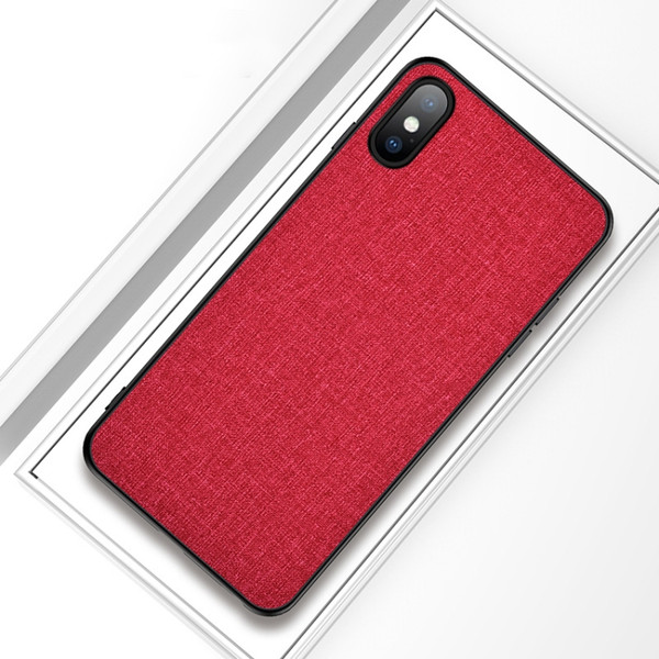 For iPhone X / XS Shockproof Cloth Texture PC+ TPU Protective Case