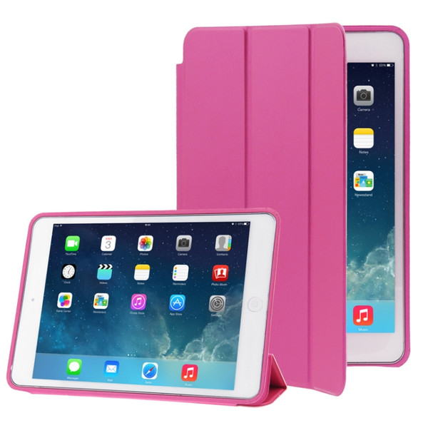 3-folding Naturally Treated Leather Smart Case with Sleep / Wake-up Function & Holder for iPad mini / mini 2 Retina