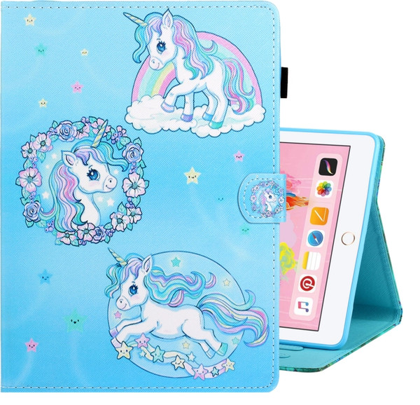 Colored Drawing Horizontal Flip PU Leather Case with Holder & Card Slot & Sleep / Wake-up Function