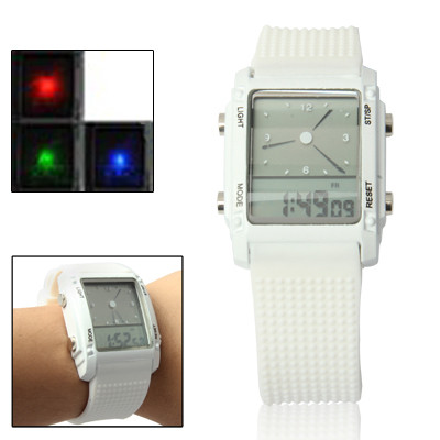 Dual LCD Display Colorful LED Digital Watch / Utility Chronograph Sport Watch