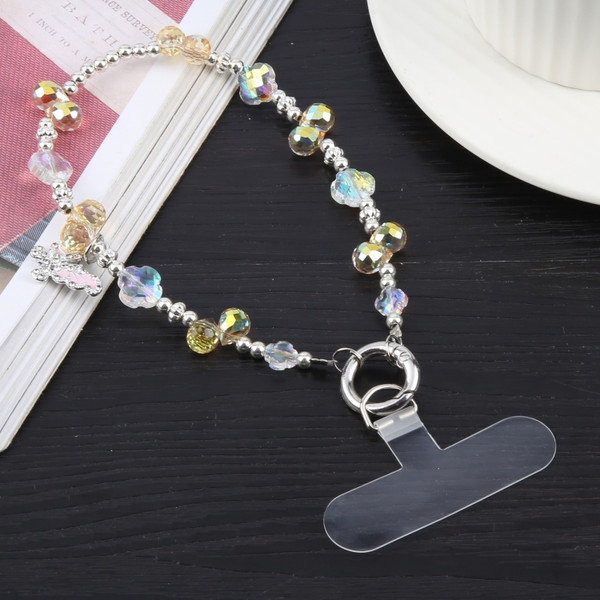 Pink Butterfly Bling Beads Chain Anti-lost Short Lanyard