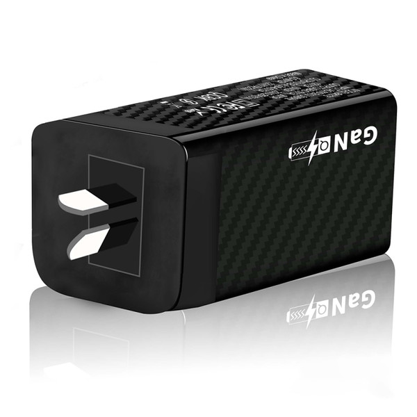 Carbon Fiber GaN PD65W Type-C + QC3.0 USB Quick Charger, AU Plug