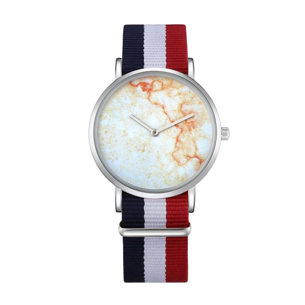 CAGARNY 6812 Round Dial Alloy Silver Case Fashion Men Watch Quartz Watches with Nylon Band