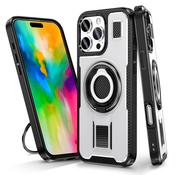 Ring Holder Carbon Fiber PC Hybrid TPU Phone Case