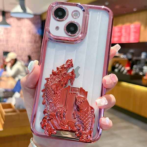 Electroplated Carp Leaping Dragon Gate Pattern TPU Phone Case