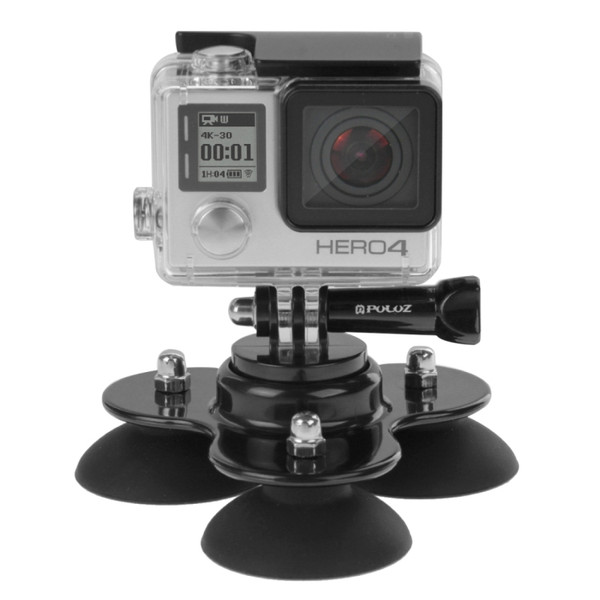 PULUZ Triangle Suction Cup Mount with Screw for GoPro, Insta360, DJI and Other Action Cameras