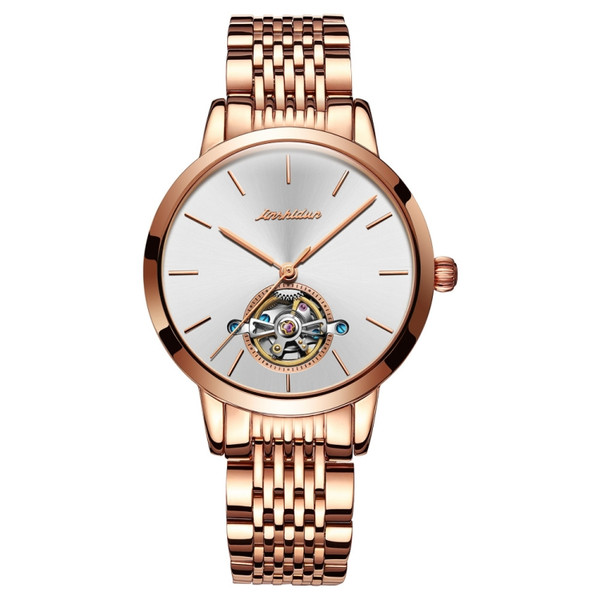 JIN SHI DUN 8812 Women Simple Hollowed Waterproof Automatic Mechanical Watch