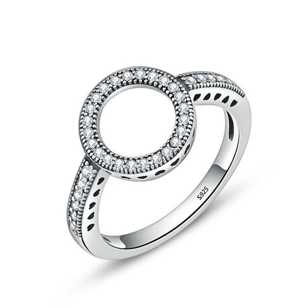 S925 Sterling Silver Womens Inlaid Ring