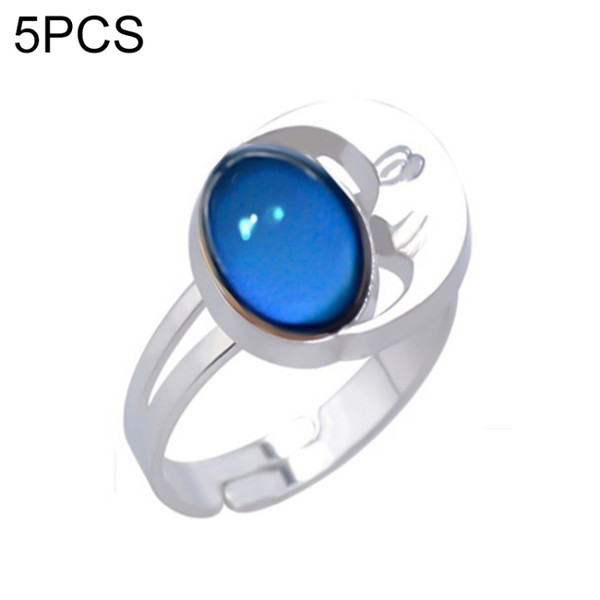 5 PCS Temperature Sensitive Discoloration Adjustable Open Ring