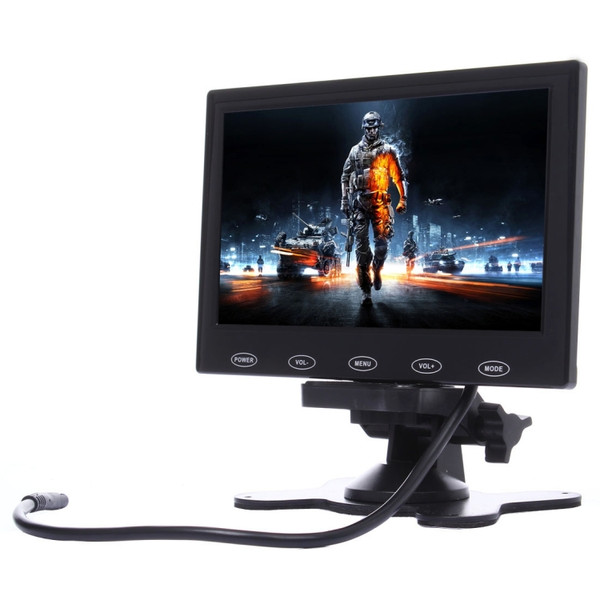 7.0 inch 800*480 Car Surveillance Cameras Monitor with Adjustable Angle Holder & Remote Control, Support VGA / HDMI / AV