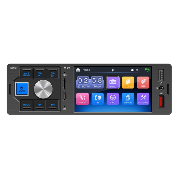 M-60 4.0 inch Touch Screen Car Radio Receiver Bluetooth MP5 Player with Remote Control