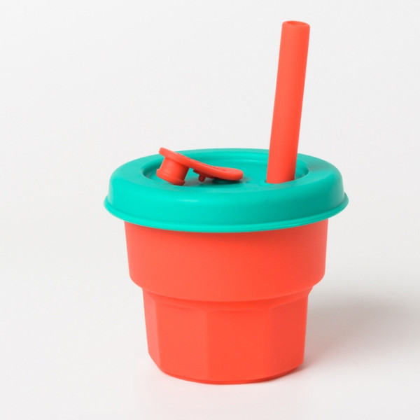 Children Silicone Straw Cups Drop And High Temperature Resistant Water Cups