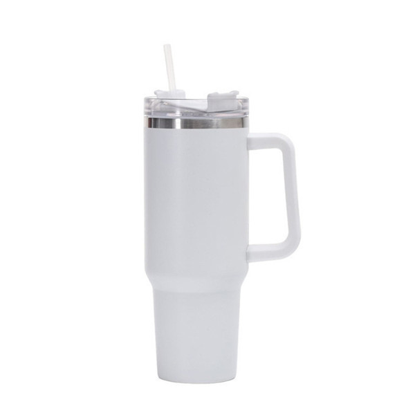 40oz Car Cup Double-Layer Vacuum Cup With Straw Handle Stainless Steel Thermos Cup
