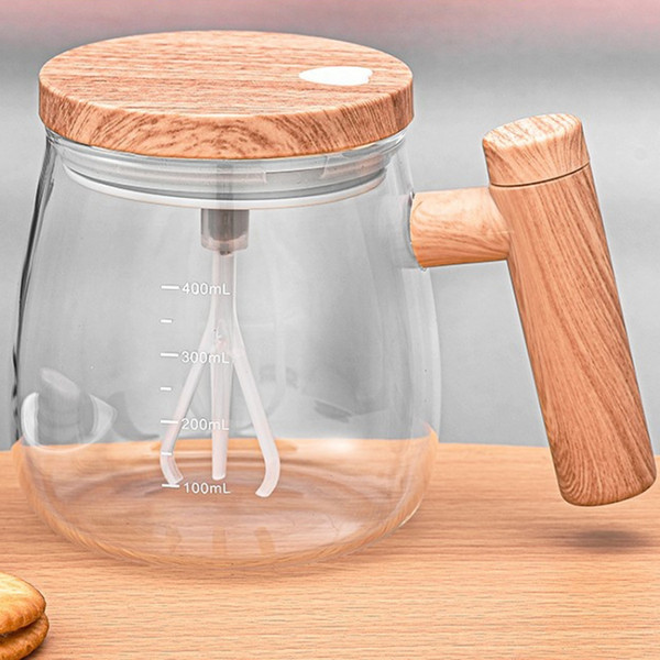 400ml Automatic Stirring Mug Maple Electric Coffee Cup