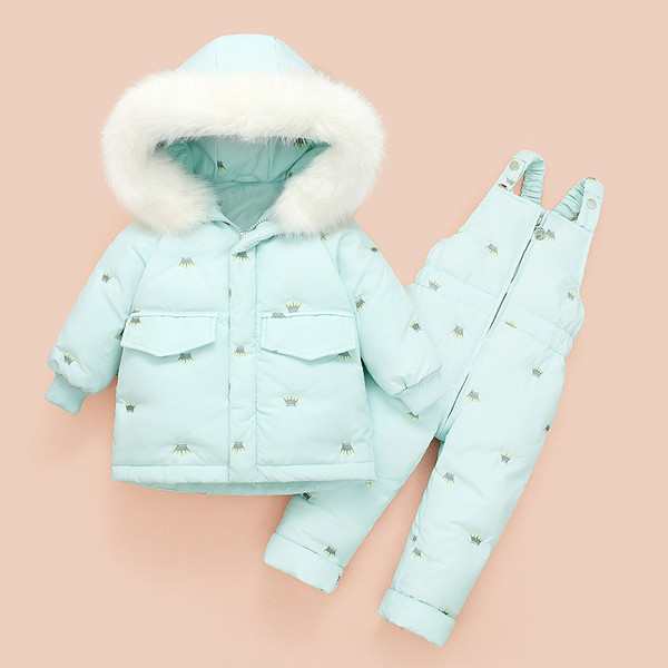 Girl's Down Jacket and Jumpsuit - Children's Clothing Children's Down Jacket Suit Girls