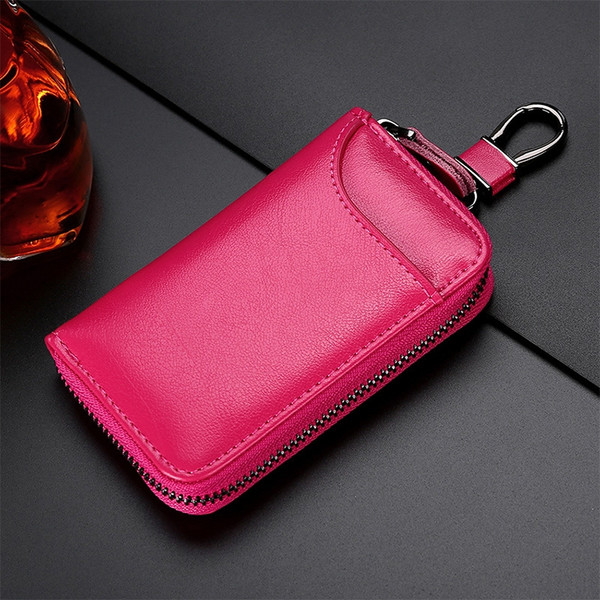 9105 Waist Hanging Large-capacity Zipper Leather Keys Holder Bag Multi-function Wallet