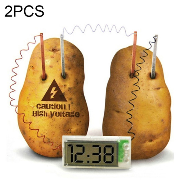 DIY Novel Green Science Potato Digital Clock Educational Kit with 2 inch LCD Screen (Potato NOT Included)