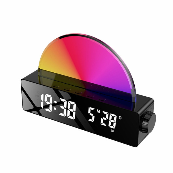 S286 Sunset Light LED Digital Display Electronic Clock USB Plug-in Desktop Temperature Alarm Clock