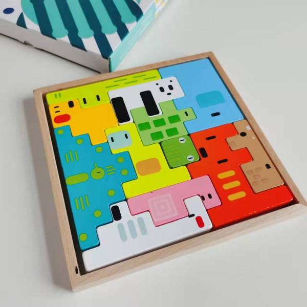 Russian Animal Block Children Early Teaching Wooden Passion Toys