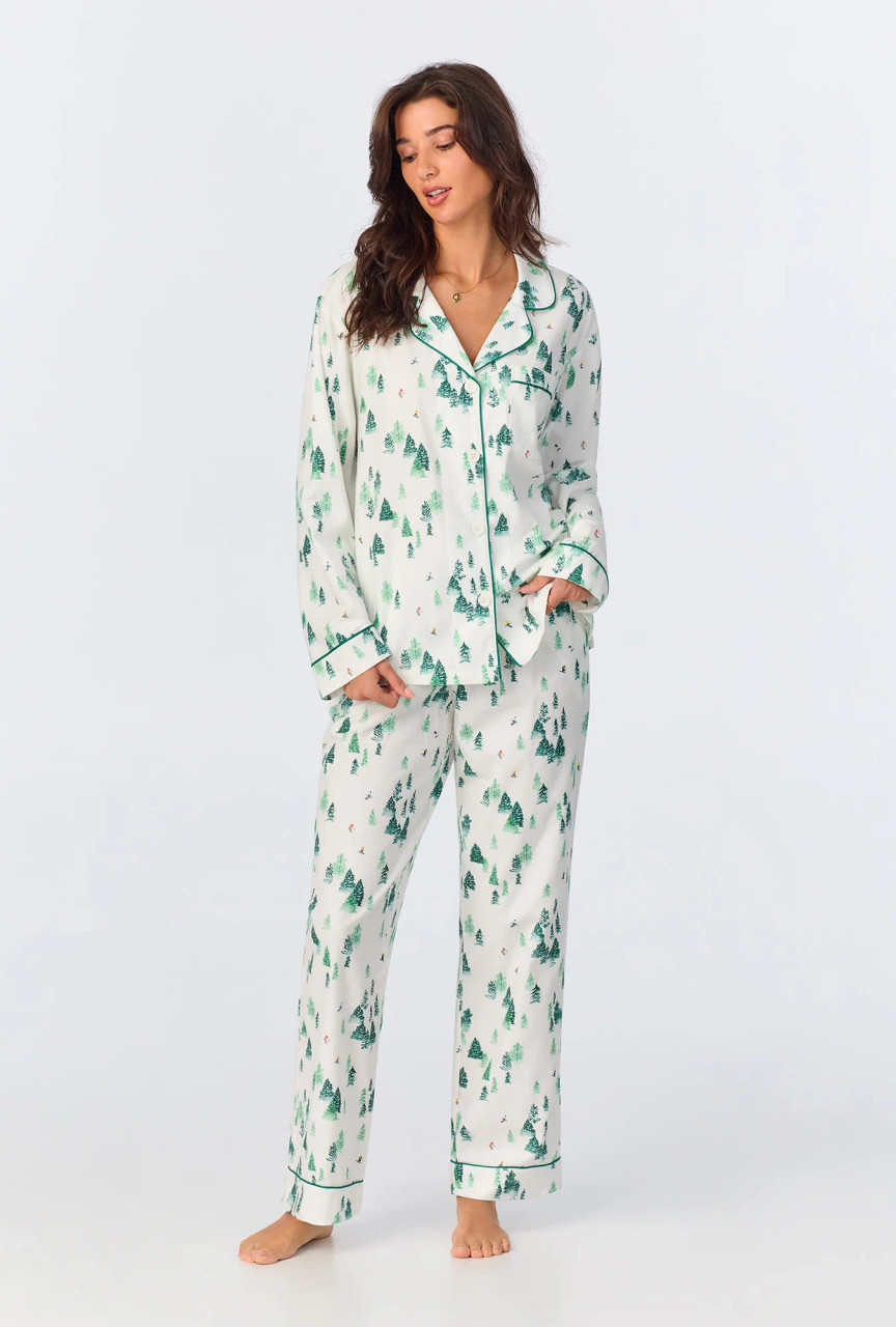 Hit the Slopes Long Sleeve Classic Woven Portuguese Flannel PJ