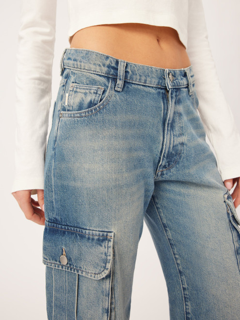 Zoie Wide Leg Low Rise Relaxed Vintage_ Aged Mid Cargo