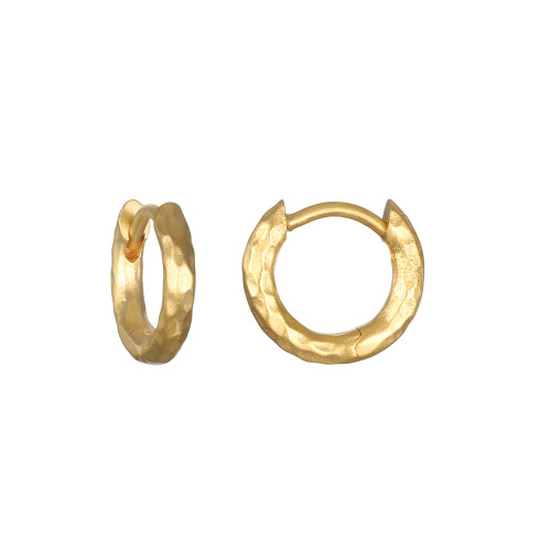 Textured Gold Mini Hoop Earrings