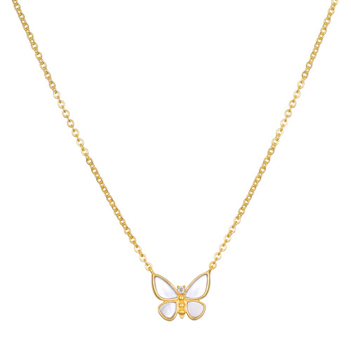 Renewed Hope Pearl Butterfly Necklace