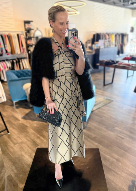 Theia Retro Burnout Hi-low Top/Skirt Set