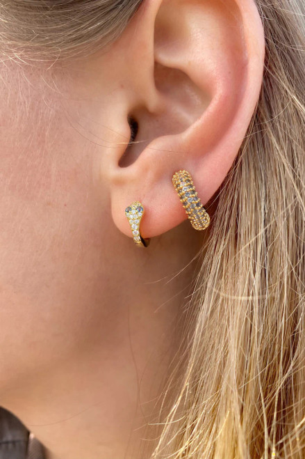 Snake Charmer Huggie Earrings