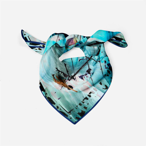 Gougenheim Silk Bandana_ L'Oiseau Blue