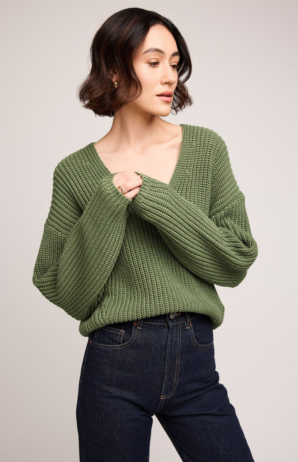 Spencer V-Neck Knit Sweater_ Meadow