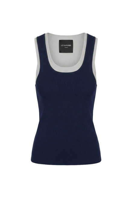 Two Timer Tank_ Navy/Heather Grey 