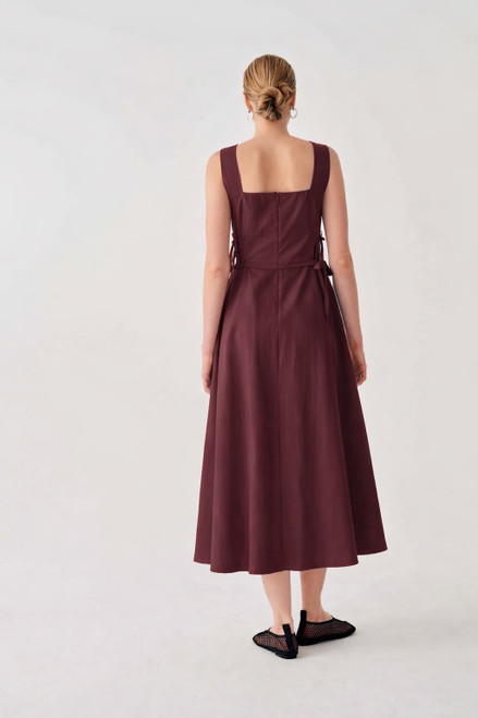 Side Tie Dress_ Burgundy