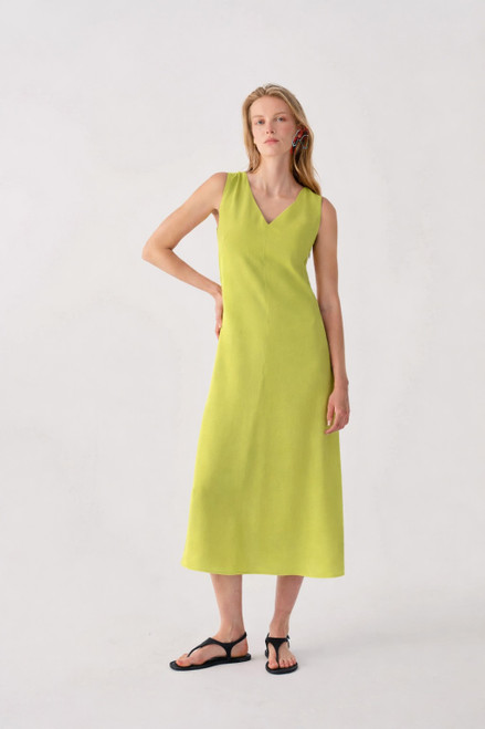 V-Neck Dress_ Sunny Lime