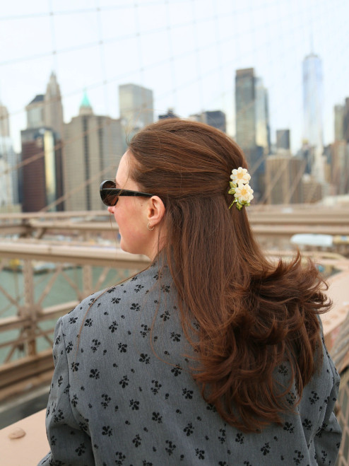 Vintage Daisy Stem Claw Hair Clip