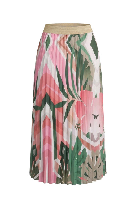 Geo Tropical Pleated Skirt_ Geo Tropical