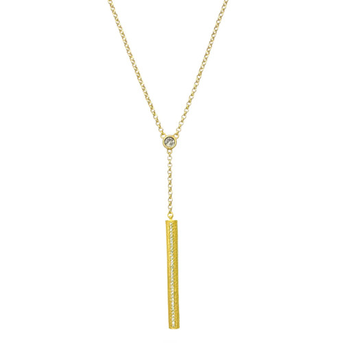 Colette Hammered Lariat Necklace_ Gold
