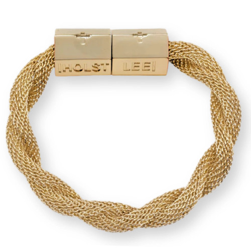 Twisted Mesh Bracelet_ Gold