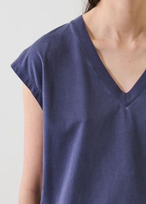 Iconic Sublime Vneck Dolman Tee_ Mood Indigo