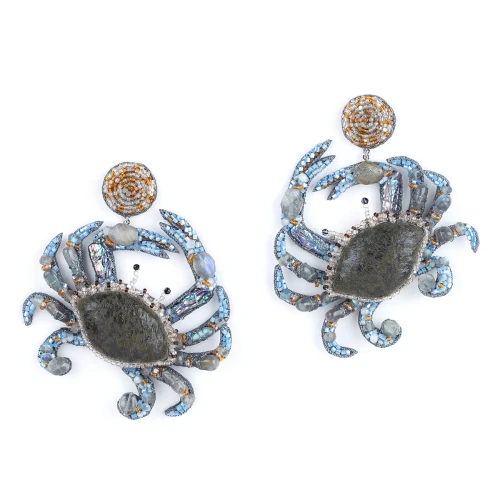 Crab Earring_ Blue