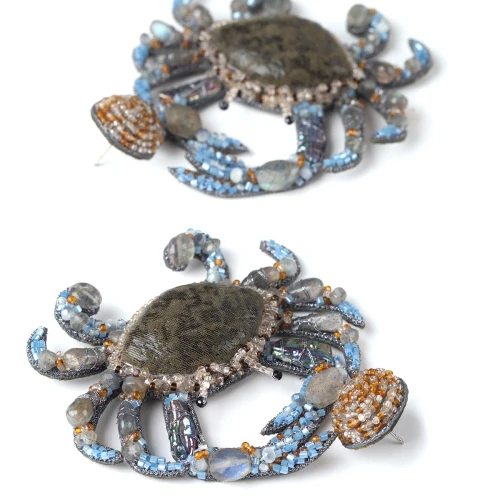 Crab Earring_ Blue