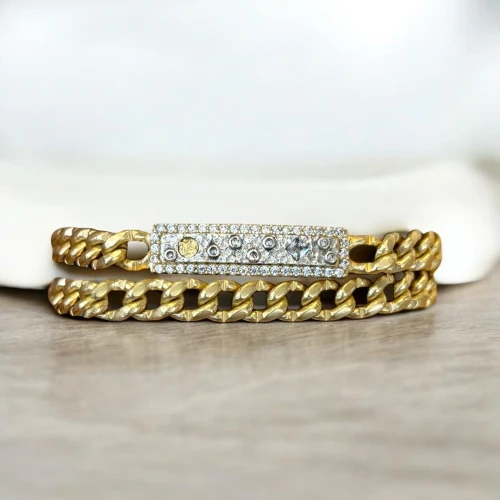 Gold Soleil Double Wrap ID Bracelet
