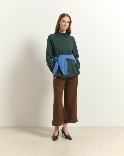 Cropped Wide Leg Trouser_ Bitter Chocolate
