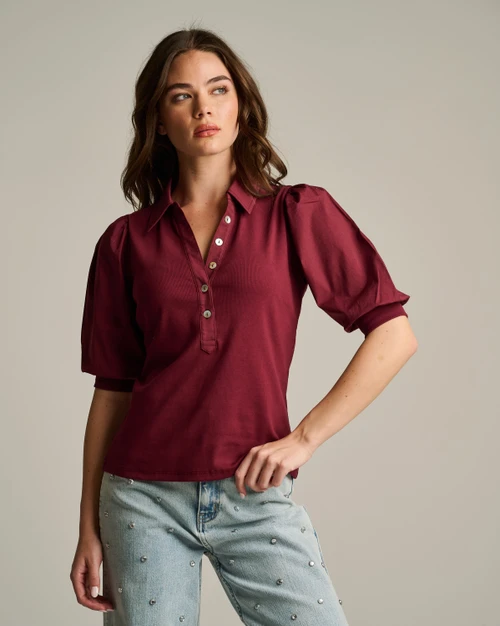 Pure Rib Collet Top_ Merlot