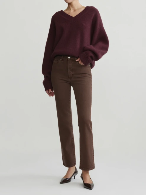 Halle Straight High Rise Instasculpt 29" Jeans_ Brownstone