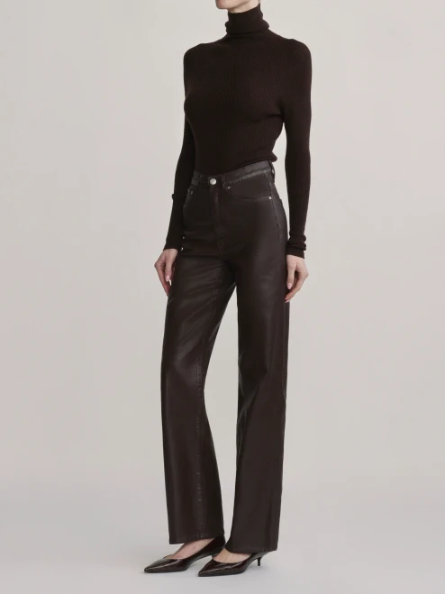 Karmine Refined Wide Leg High-Rise 32" Jeans_ Bramble Coated