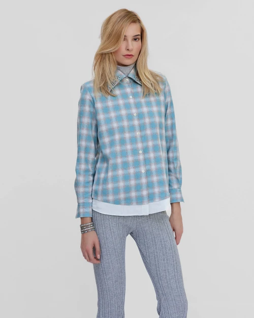 Europa Flannel Beaded Shirt_ Stillwater